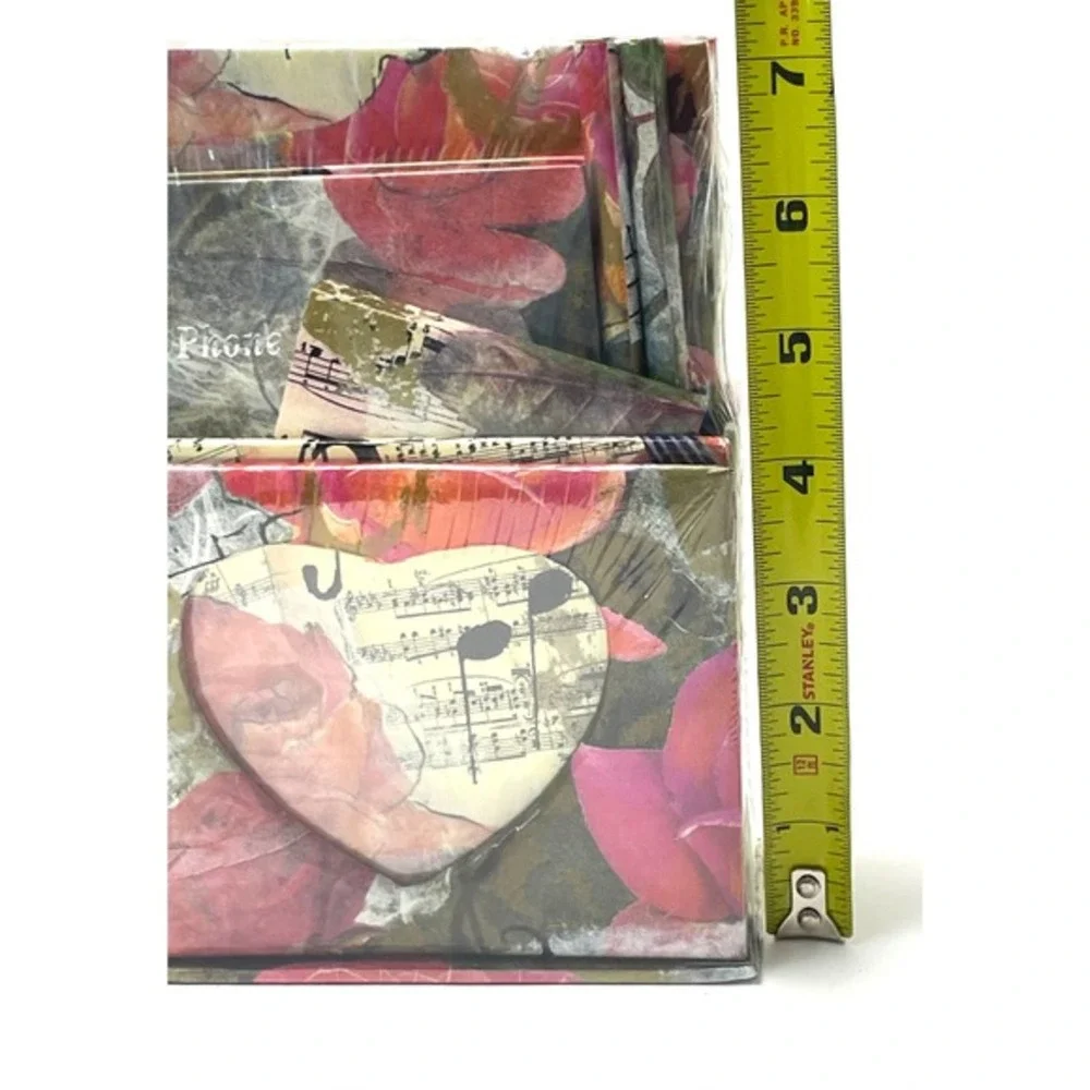 NEW Floral Music Note Stationary Set Heart Picture Frame Notebook   Address Book